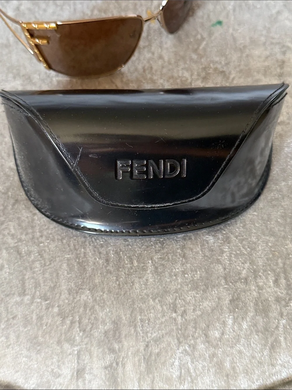 Fendi Brown Lensed Sunglasses with Gold-Tone Frame